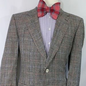 44R Burberry Prorsum Glen Plaid Silk Blazer